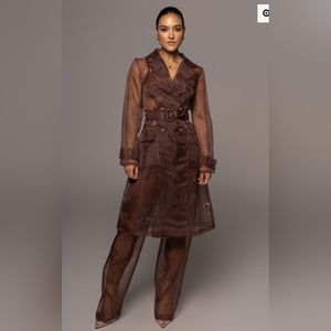 Jluxlabel Chocolate Jeanna Coat Set